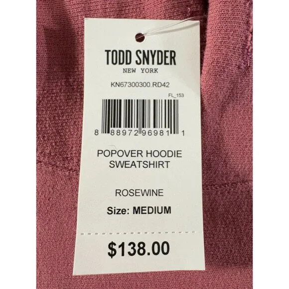 Champion X Todd Snyder Hoodie Sweatshirt size M color Rosewine NWT $138 - Picture 3 of 10